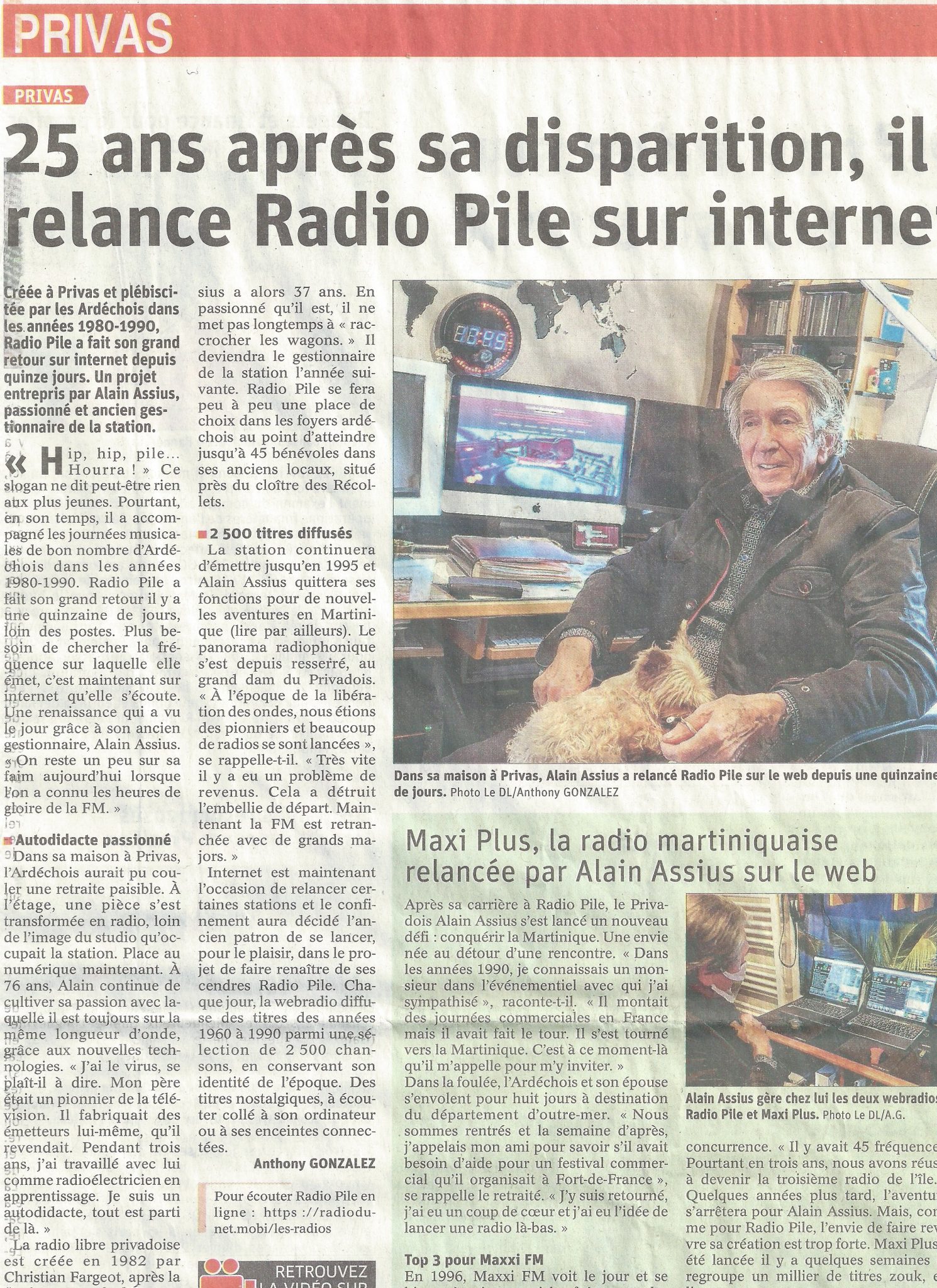 Studio actuel de Radio Pile